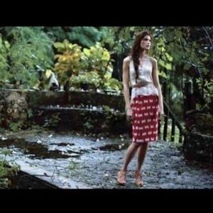 Anthro corey lynn calter pencil skirt - red and ivory - size 10